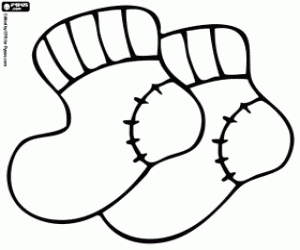 Socks for baby coloring page