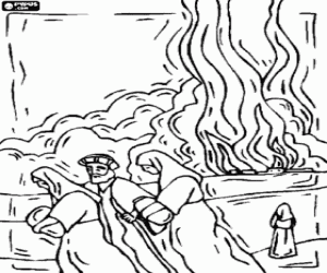 Sodom and Gomorrah destruction coloring page