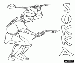 Sokka, Katara's brother coloring page