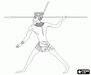 A soldier of the ancient Egypt coloring page