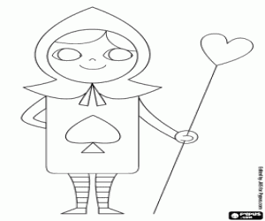 A soldier, a playing card of spades coloring page