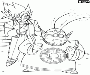 Son Goku and Kaito, Dragon Ball coloring page