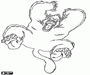 Son Goku transformed into giant ape coloring page