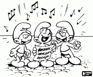The song of the Smurfs coloring page