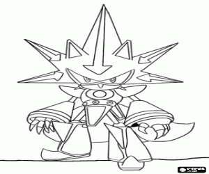 A Sonic robot, Neo Metal Sonic coloring page