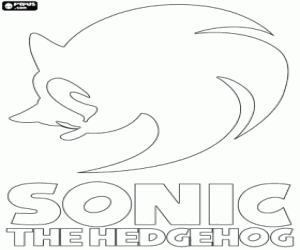 Sonic The Hedgehog logo coloring page