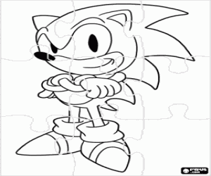 Sonic The Hedgehog puzzle coloring page