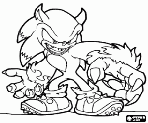 Sonic the Werehog coloring page