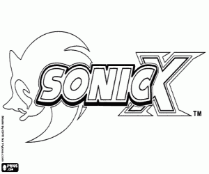 Sonic X logo coloring page