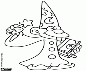 The sorcerer's apprentice practicing coloring page