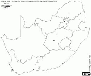 South Africa map coloring page