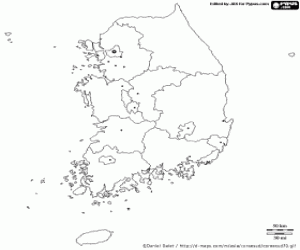 South Korea map coloring page