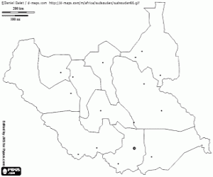 South Sudan map coloring page
