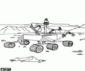 Space research vehicle coloring page