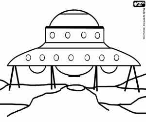 The spaceship reaches the planet coloring page