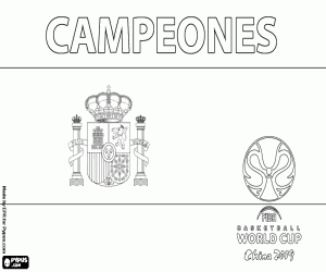 Spain,2019 World Basketball Champion coloring page