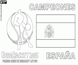 Spain, champion EuroBasket 2015 coloring page
