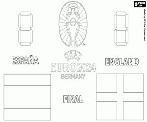 Spain - England, UEFA Euro 2024 coloring page