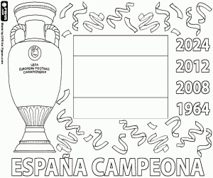Spain, Euro 2024 champions coloring page