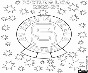 Sparta Prague, two-time champion 2023-2024 coloring page