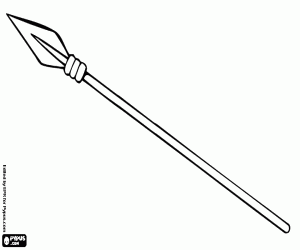 The spear is a historic weapon coloring page