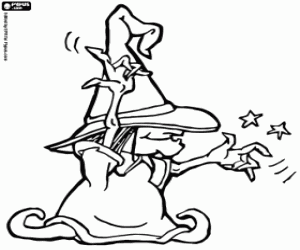 The spell of the witch coloring page