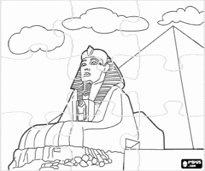 Sphinx of Giza puzzle coloring page