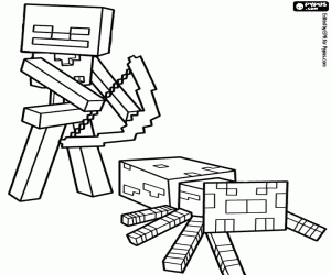 Spider Jockey of Minecraft coloring page