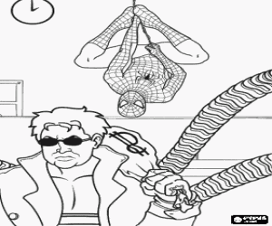 The spider man observes the thief coloring page