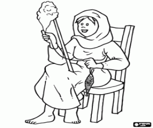 A spinner in the middle ages coloring page