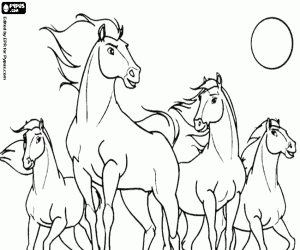 Spirit is the herd leader coloring page