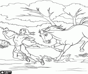 Spirit in the river with LittleCreek coloring page