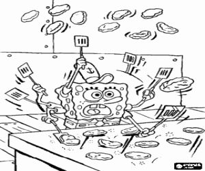 SpongeBob and the burgers coloring page