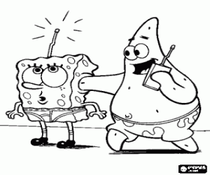 SpongeBob and the joke of Patrick coloring page