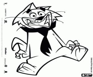 Spook, the cat with the tie coloring page