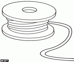 Spool of cable or reel of wire coloring page