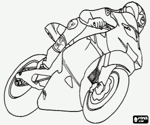 Sport motorcycle of competition coloring page