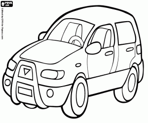 An sport utility vehicle, SUV coloring page