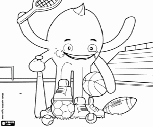 The sportive octopus Pypus coloring page