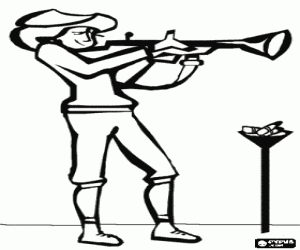 Sportive rifle shooting coloring page