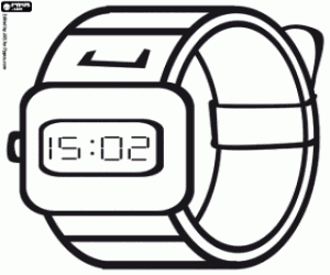 A sports watch coloring page