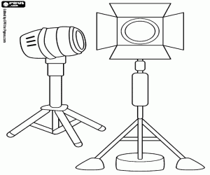 Spotlights for scene lighting coloring page