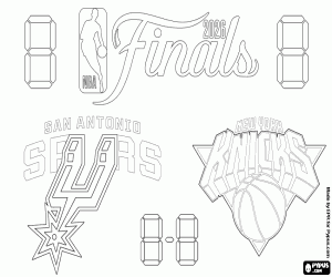 Spurs - Knicks, NBA Finals 2026 coloring page