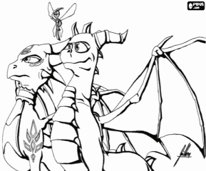 Spyro and Cynder, Skylanders dragons coloring page