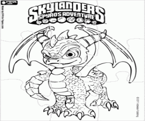 Spyro Skylanders puzzle coloring page