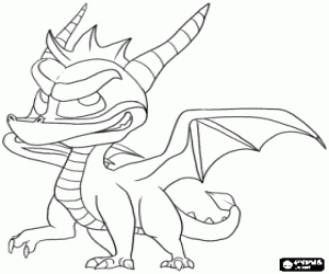 Spyro, a young dragon coloring page