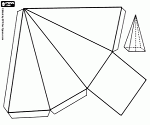 A square based pyramid coloring page