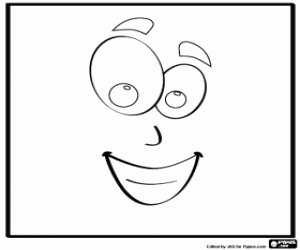 Square smiling coloring page
