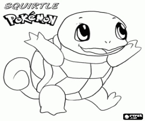Squirtle, a Pokemon turtle coloring page