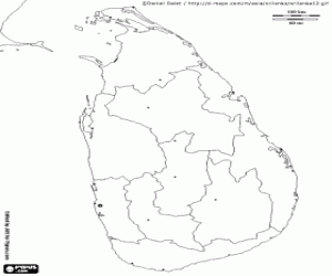 Sri Lanka map coloring page